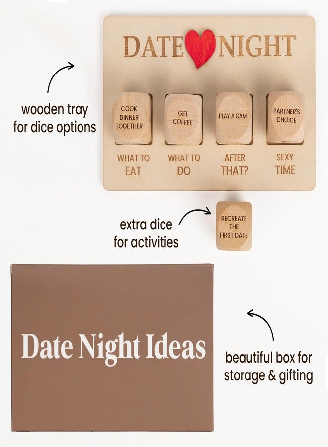 DINIZON Couple Dices Game, 5 What to Eat and Do for Dinner Decision Dice Date Night Ideas, Mother's Day Gifts for Couple, Her, Him, Wife, Husband, Anniversary Gag Gifts for Lovers (Set 5 Date Ideas) - Image 4